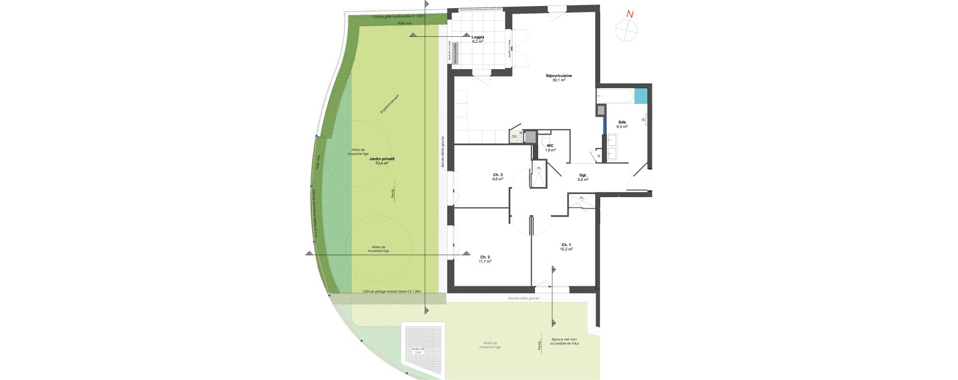 Appartement T4 de 78,80 m2 &agrave; Irigny Centre