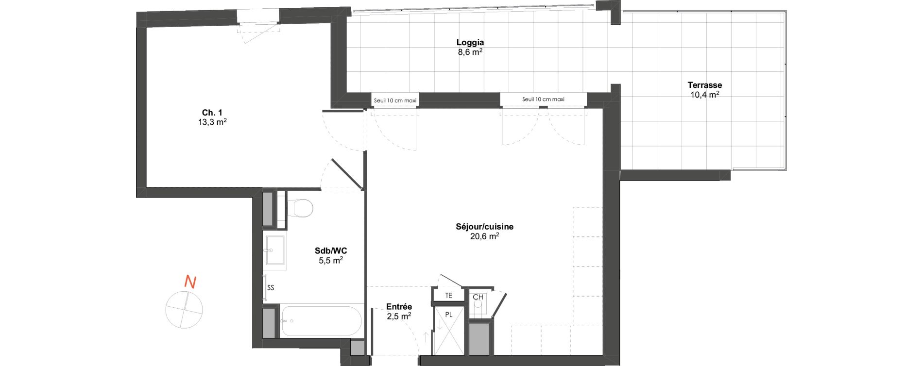 Appartement T2 de 41,90 m2 &agrave; Irigny Centre