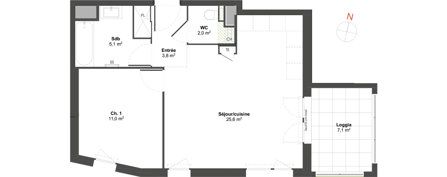 Appartement T2 de 47,50 m2 &agrave; Irigny Centre