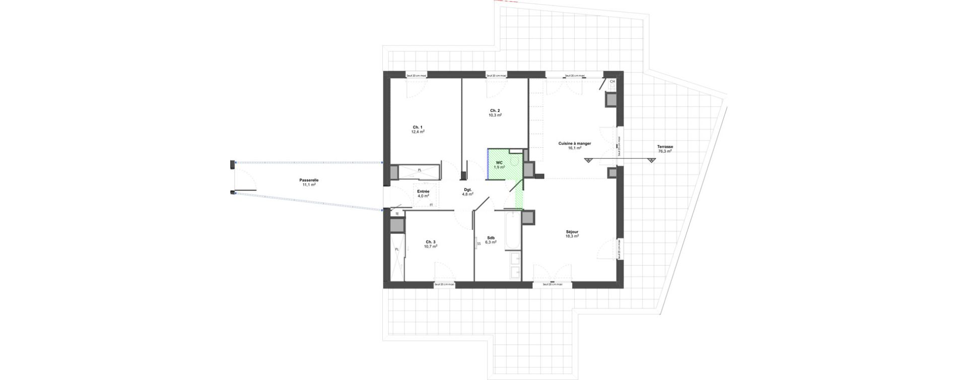 Appartement T4 de 84,80 m2 &agrave; Irigny Centre
