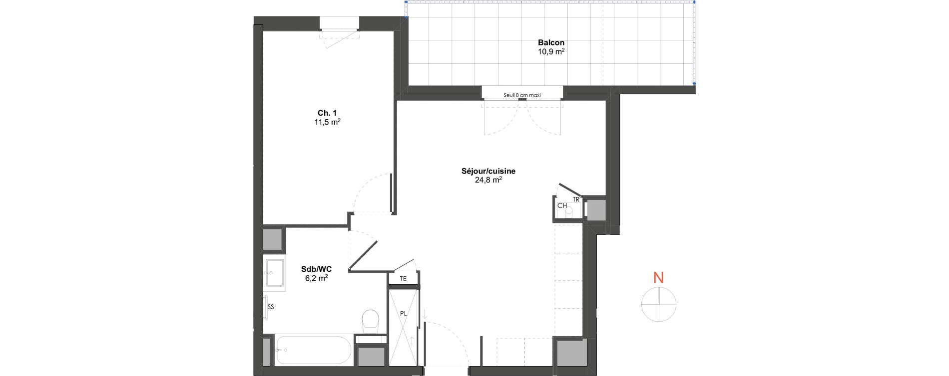 Appartement T2 de 42,50 m2 &agrave; Irigny Centre