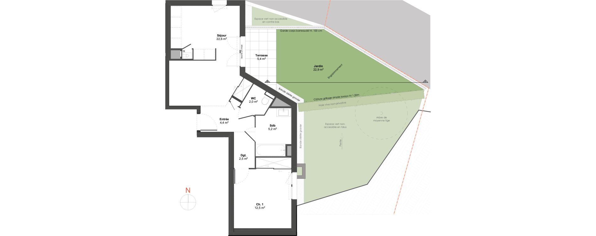 Appartement T2 de 49,20 m2 &agrave; Irigny Centre