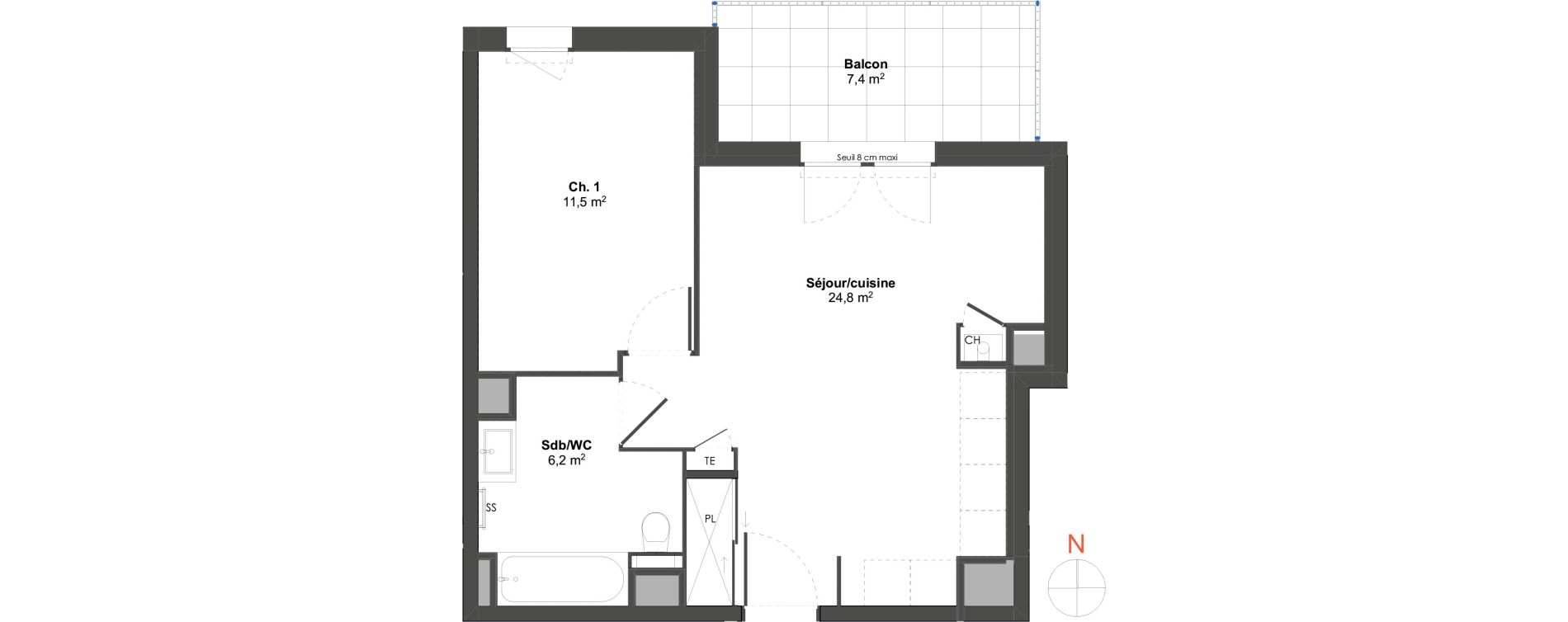 Appartement T2 de 42,50 m2 &agrave; Irigny Centre