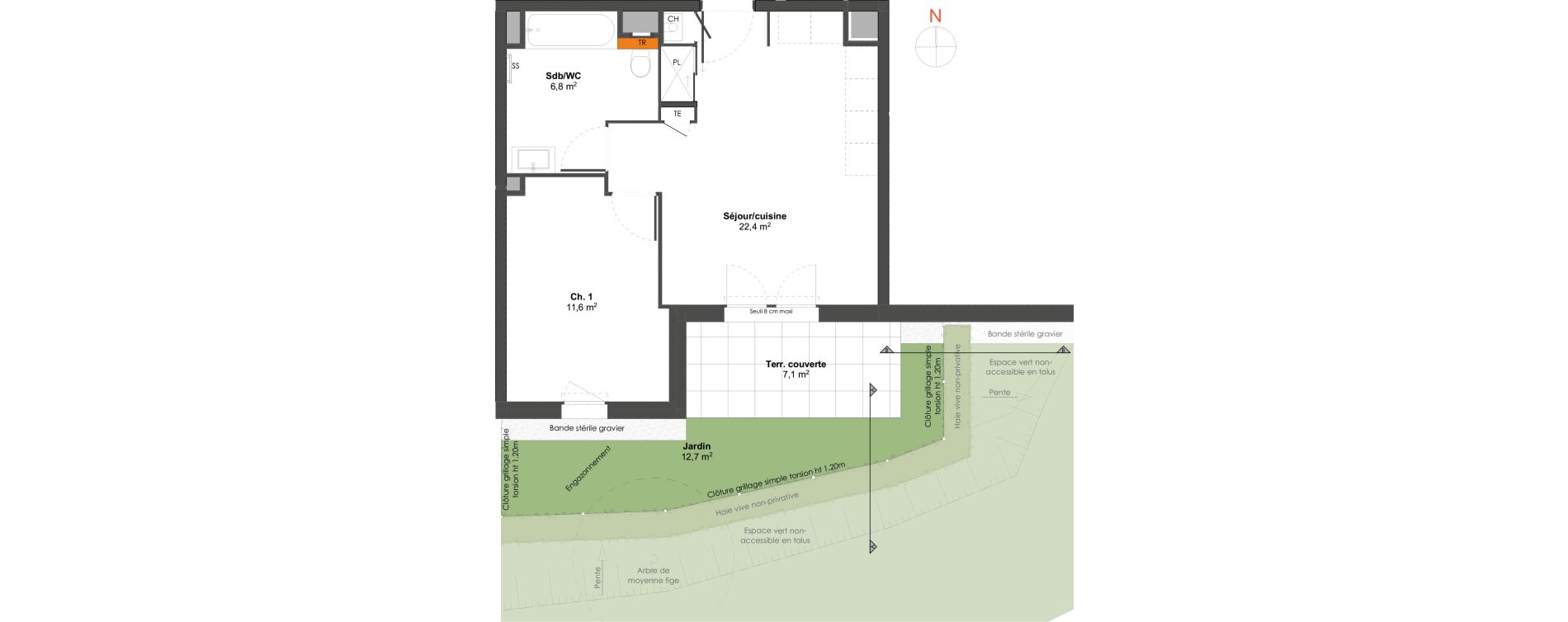 Appartement T2 de 40,80 m2 &agrave; Irigny Centre