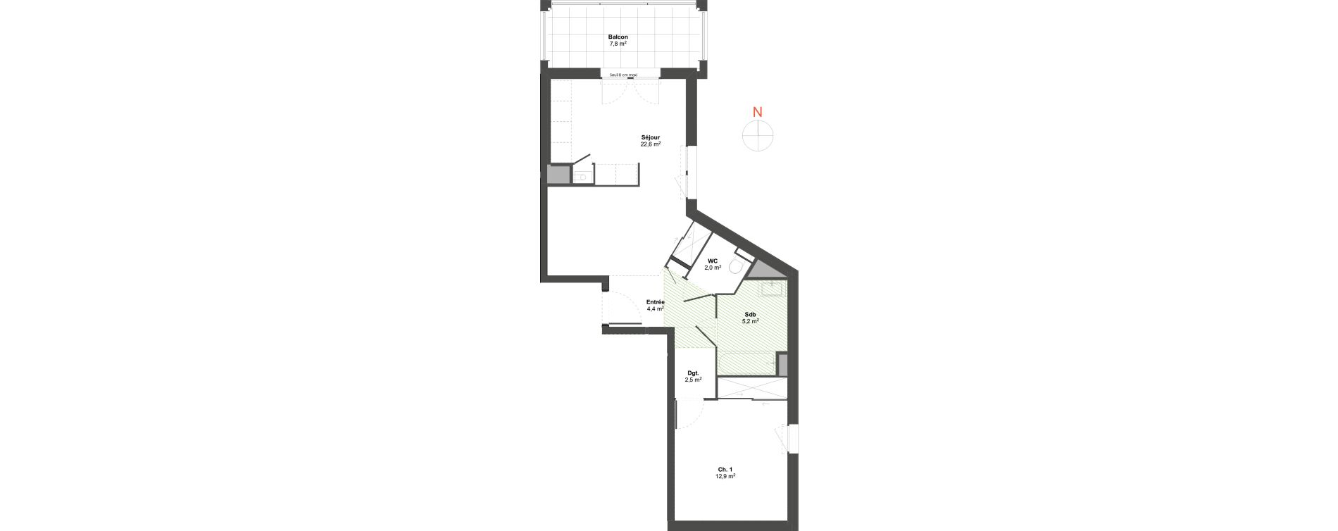 Appartement T2 de 49,60 m2 &agrave; Irigny Centre