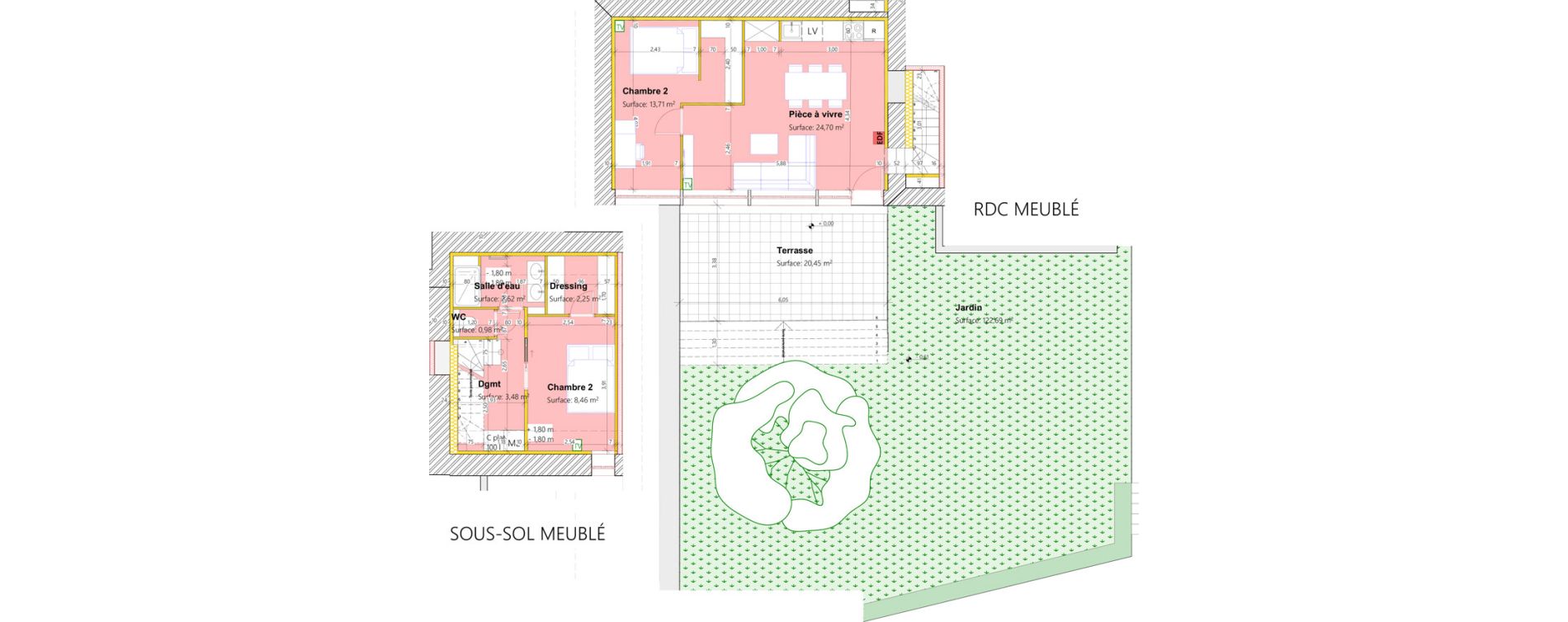 Duplex T3 de 56,20 m2 &agrave; La Tour-De-Salvagny Centre