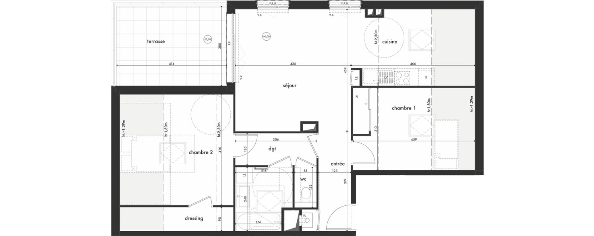 Appartement T3 de 65,12 m2 &agrave; La Tour-De-Salvagny Le domaine du contal