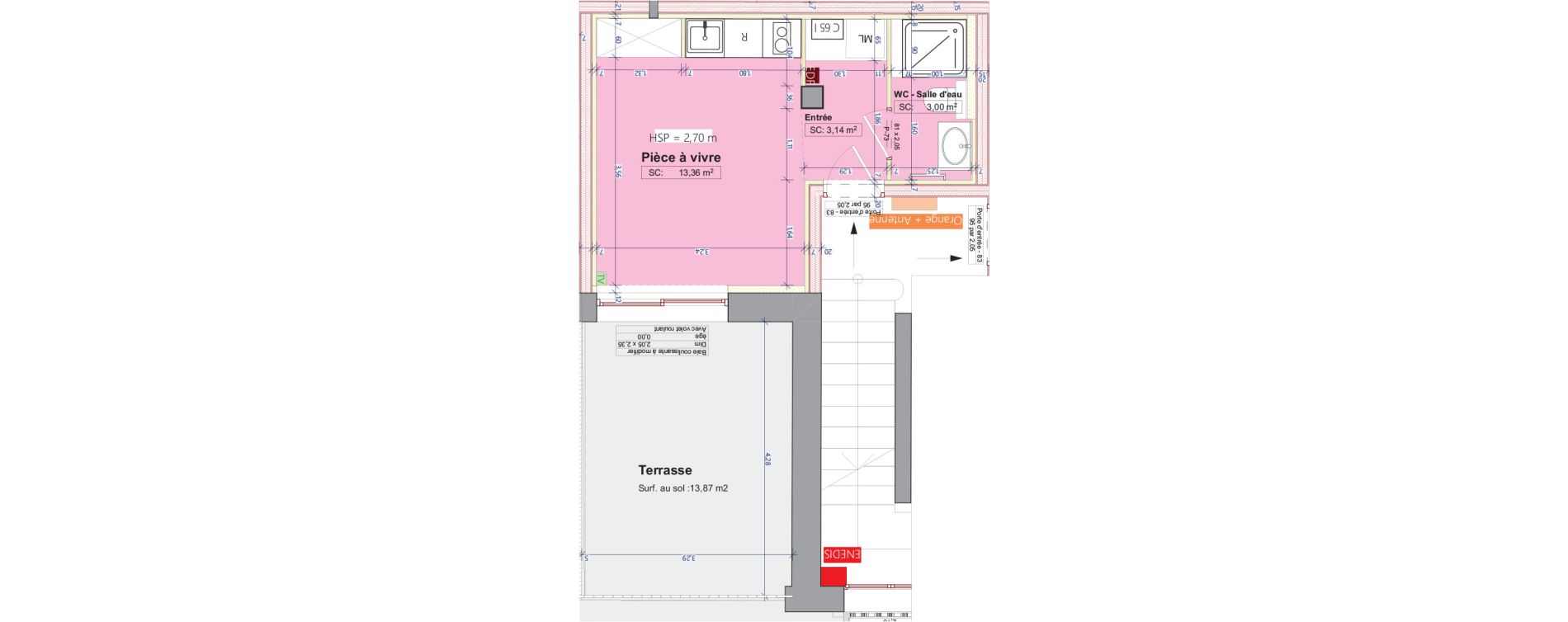 Appartement T1 de 19,50 m2 &agrave; La Tour-De-Salvagny Centre