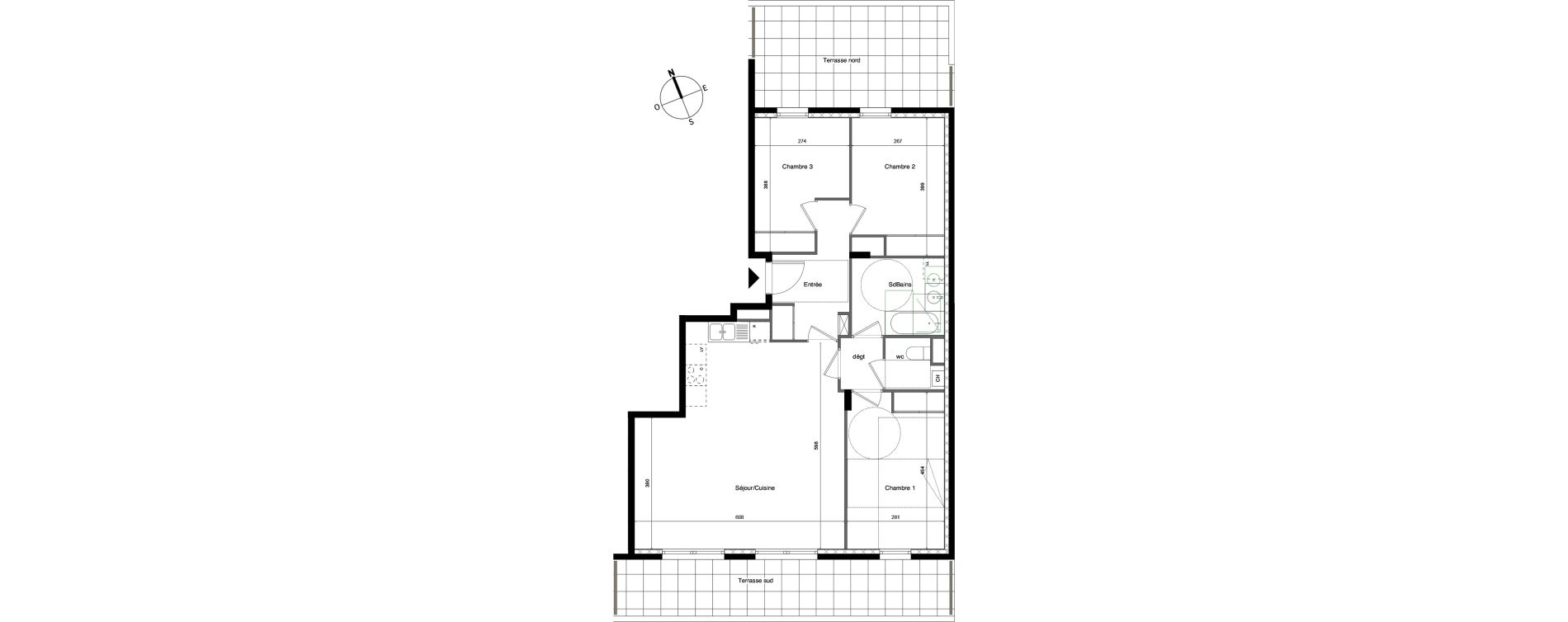 Appartement T4 de 82,80 m2 &agrave; L'Arbresle Centre