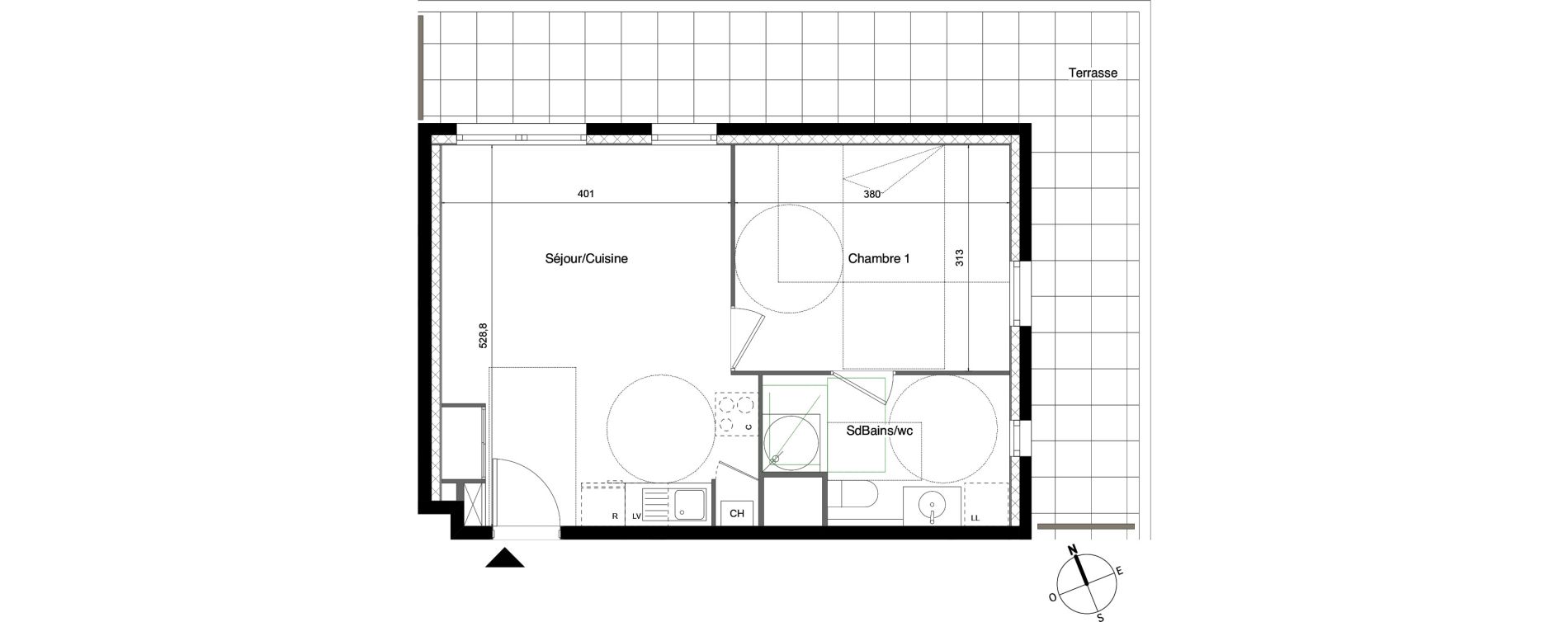 Appartement T2 de 39,90 m2 &agrave; L'Arbresle Centre