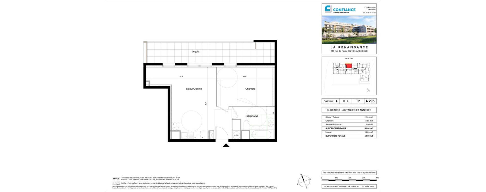 Appartement T2 de 40,00 m2 &agrave; L'Arbresle Centre