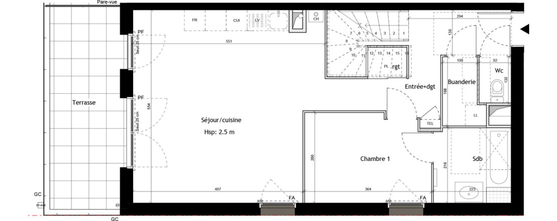 Duplex T5 de 107,40 m2 &agrave; L'Arbresle Centre