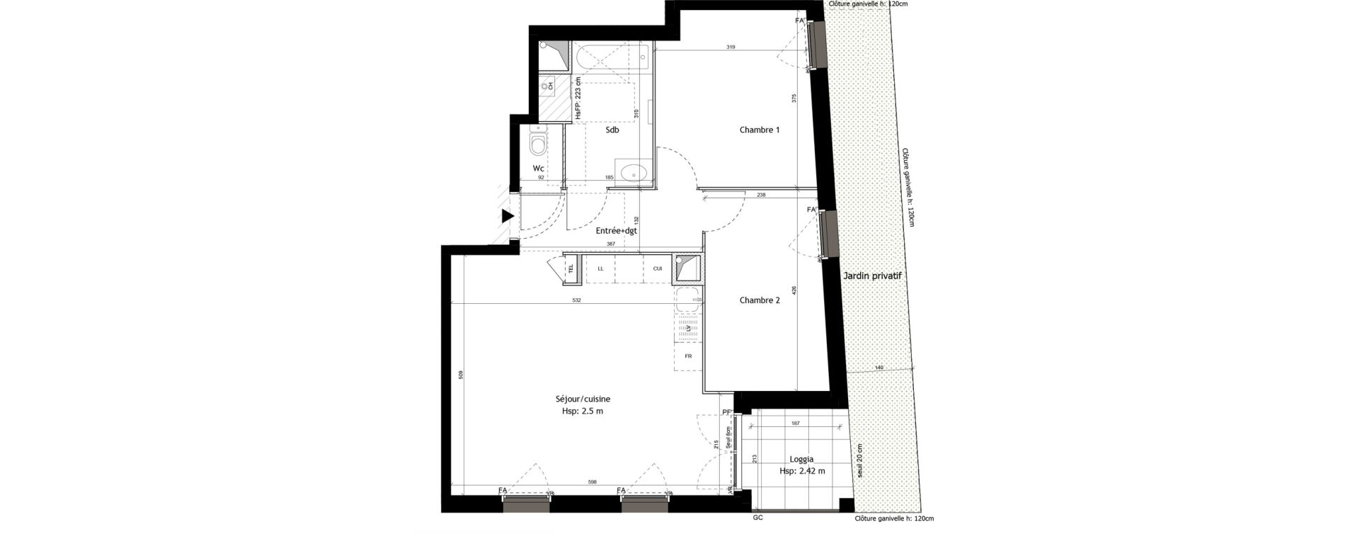 Appartement T3 de 61,90 m2 &agrave; L'Arbresle Centre