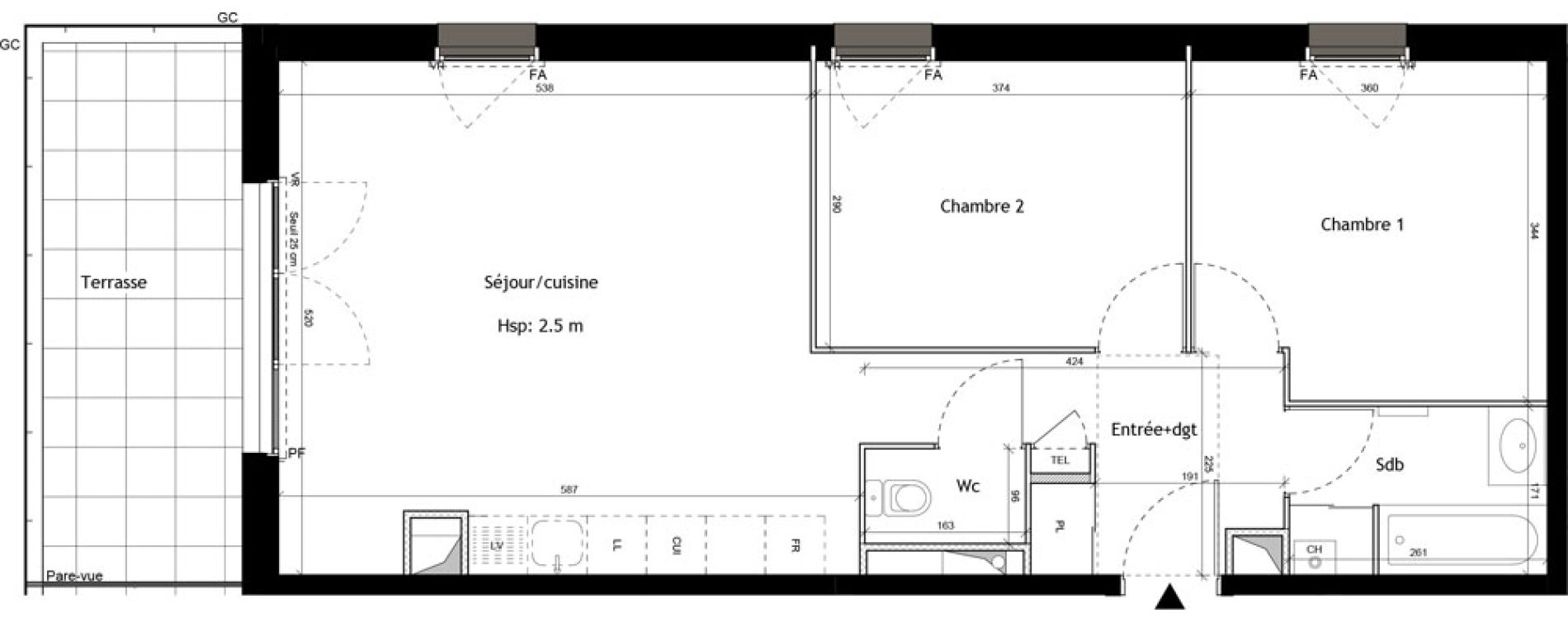 Appartement T3 de 64,30 m2 &agrave; L'Arbresle Centre