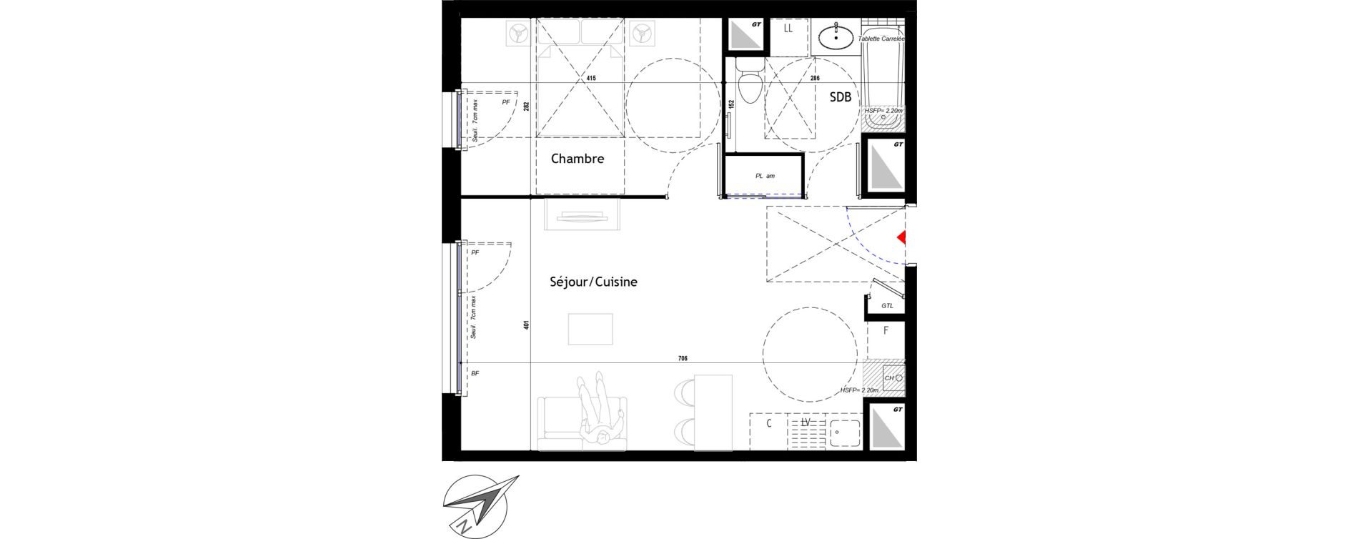 Appartement T2 de 46,06 m2 &agrave; L'Arbresle Centre