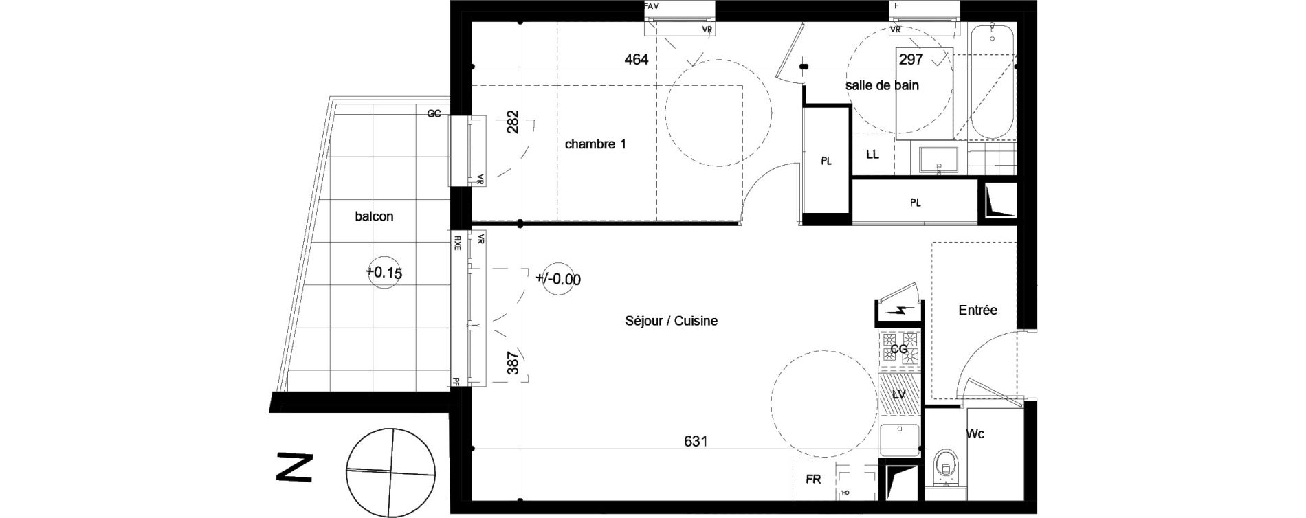 Appartement T2 de 49,78 m2 &agrave; Lentilly Centre