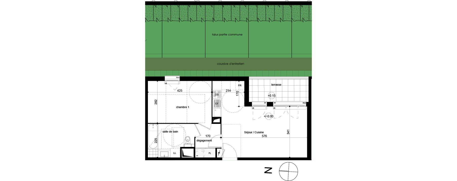 Appartement T2 de 45,46 m2 &agrave; Lentilly Centre