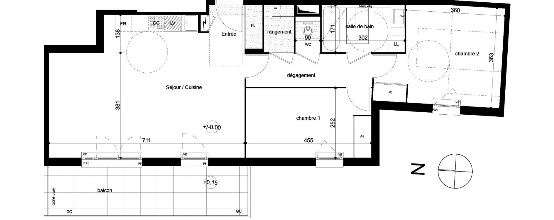 Appartement T3 de 74,96 m2 &agrave; Lentilly Centre