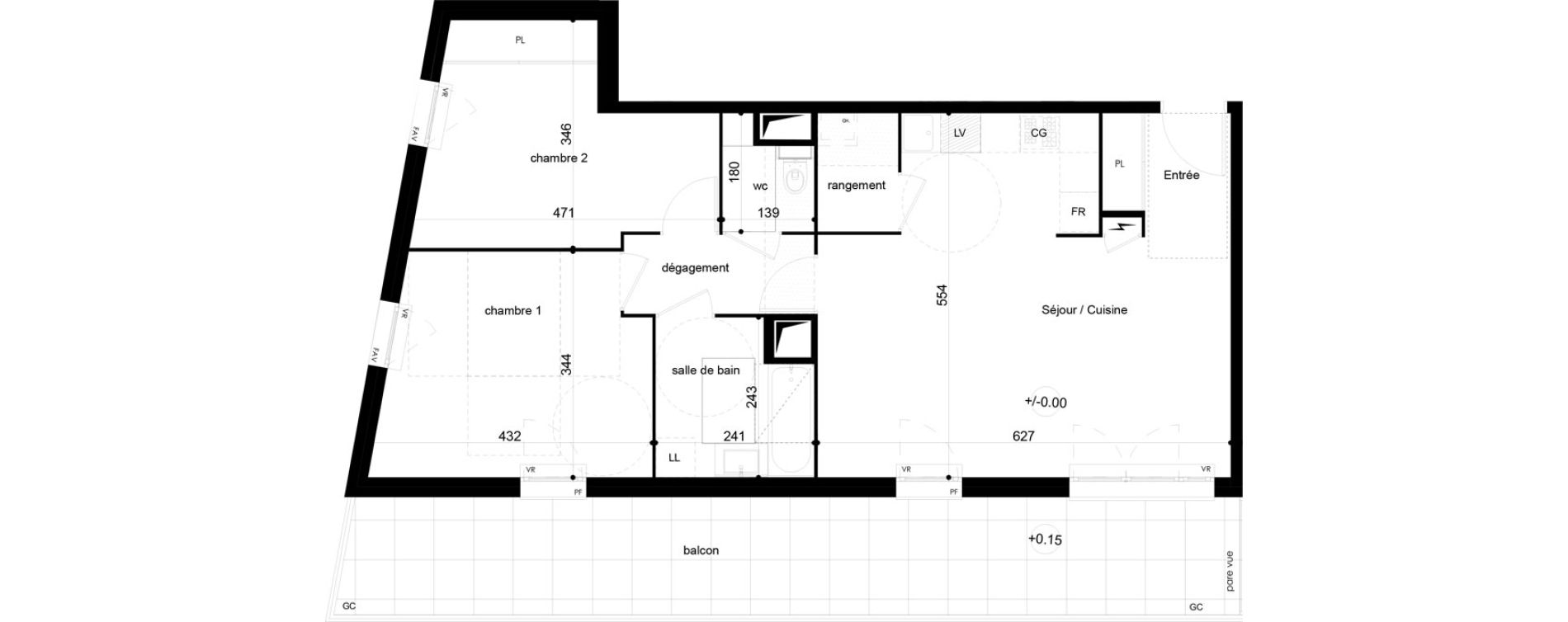 Appartement T3 de 70,45 m2 &agrave; Lentilly Centre
