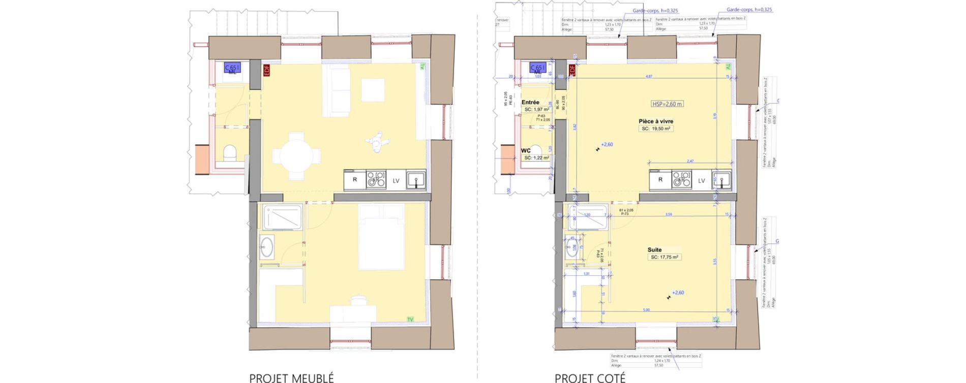 Appartement T2 de 40,44 m2 &agrave; Lentilly Centre