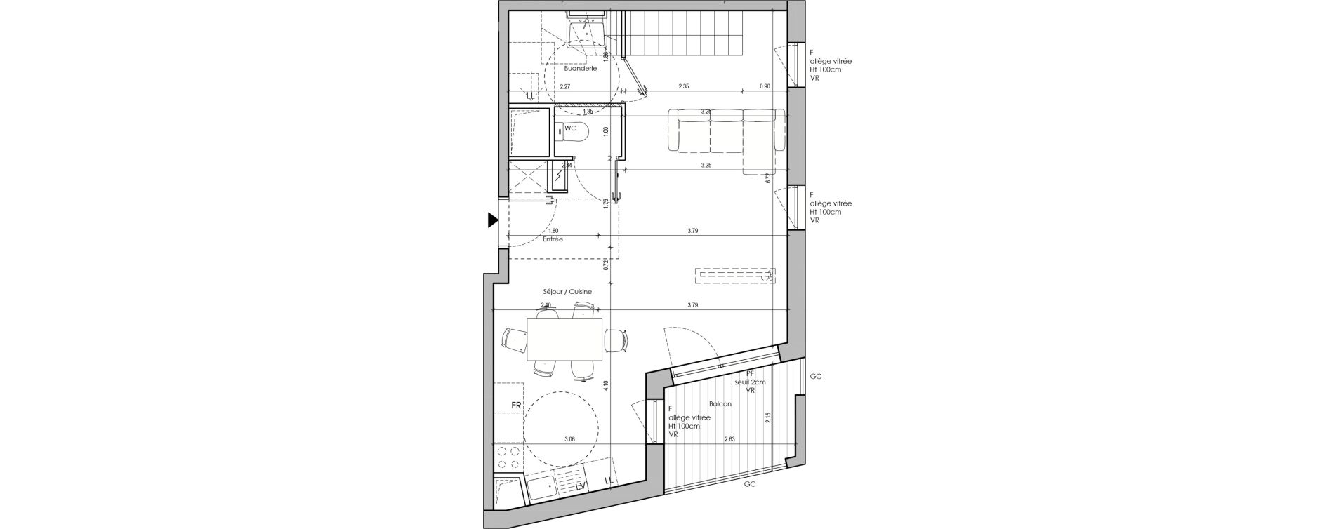 Duplex T4 de 92,60 m2 &agrave; Limas Centre