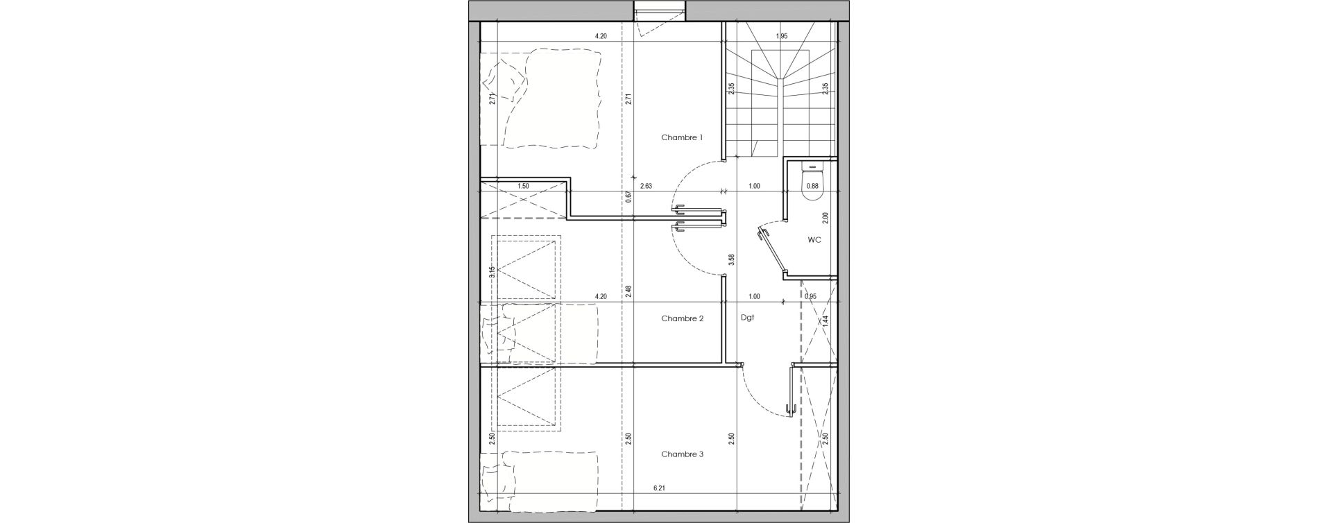 Duplex T4 de 86,10 m2 &agrave; Limas Centre