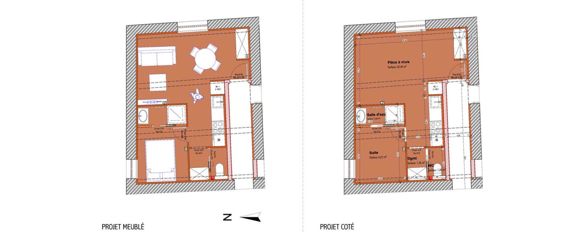 Appartement T1 bis de 31,32 m2 &agrave; Limonest Centre