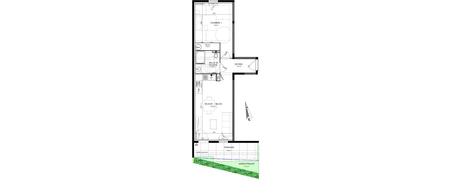 Appartement T2 de 44,25 m2 &agrave; Lozanne Centre