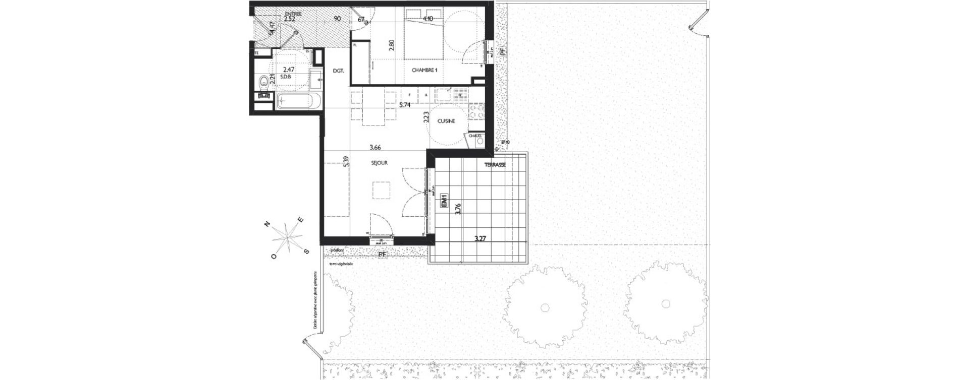 Appartement T2 de 48,15 m2 &agrave; Lyon Pierre valdo (5eme)