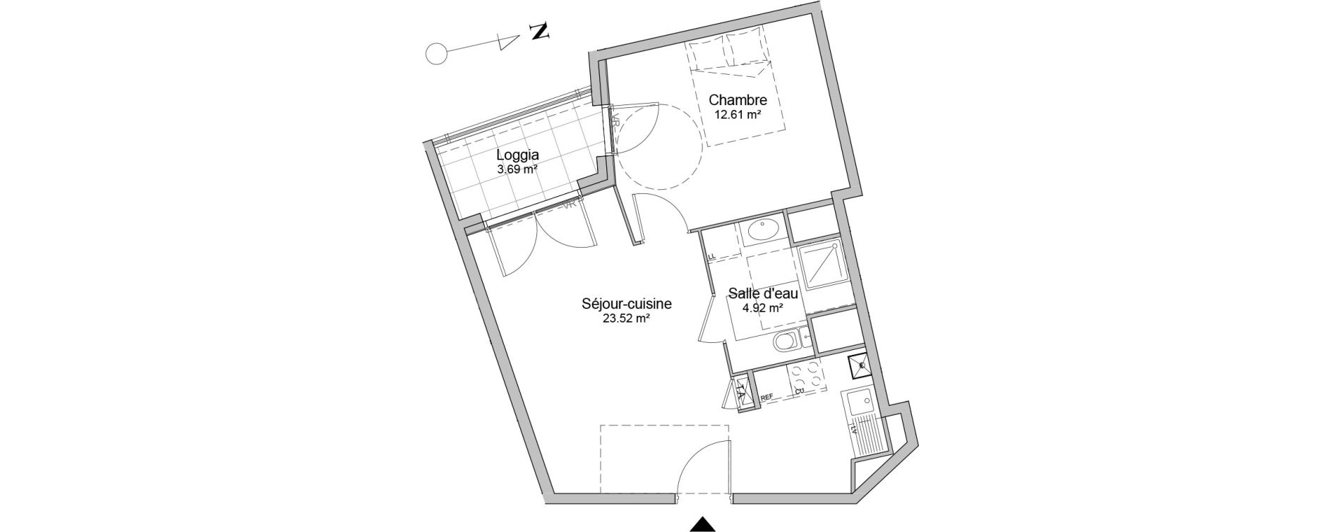Appartement T2 de 41,05 m2 &agrave; Lyon Gerland (7eme)