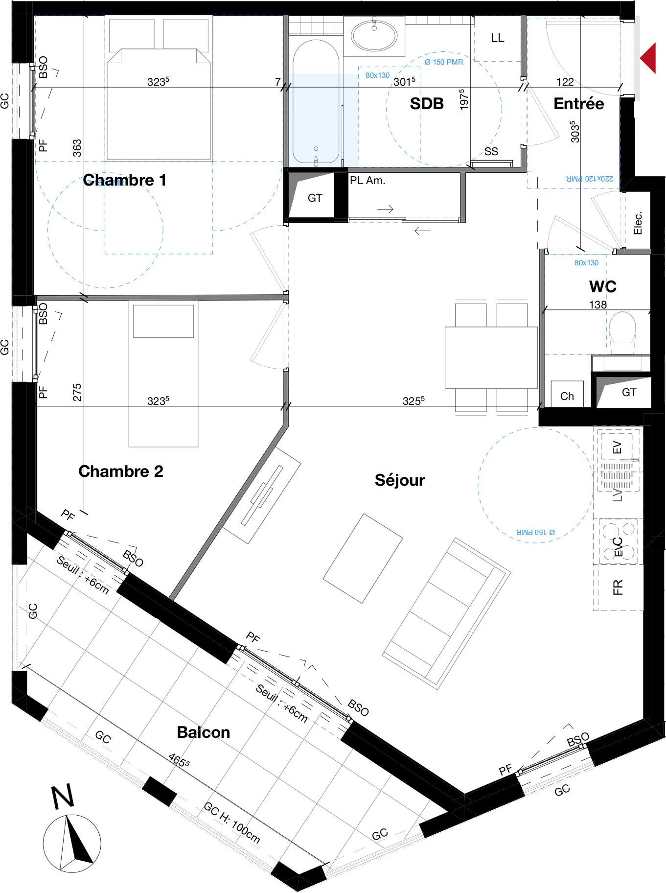 Plan Appartement T3 De 65 01 M² Neuf Résidence « Arty à Lyon