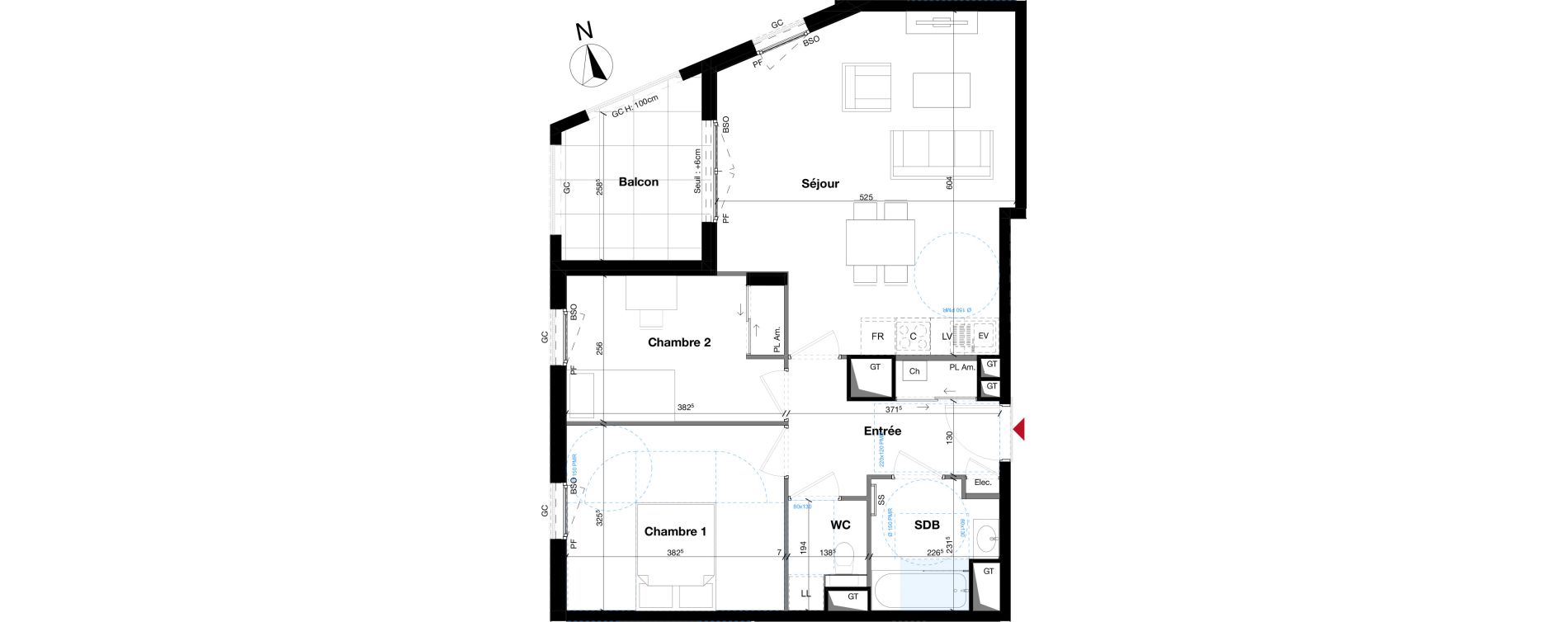 Appartement T3 de 63,85 m2 &agrave; Lyon Lacassagne (3eme)