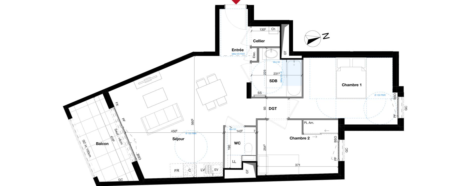 Appartement T3 de 62,23 m2 &agrave; Lyon Lacassagne (3eme)