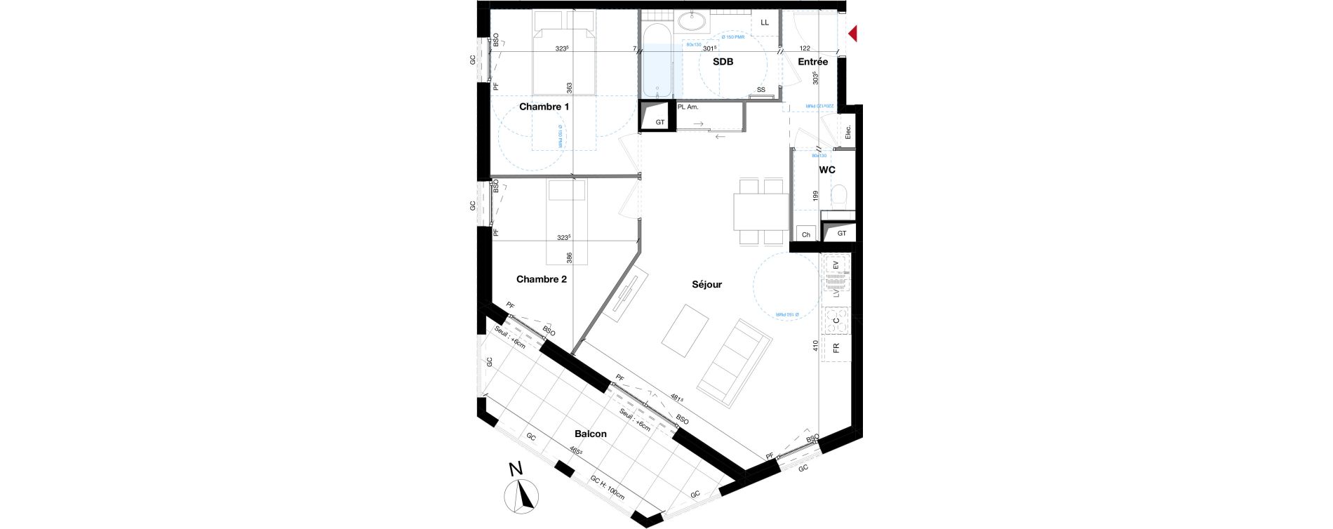 Appartement T3 de 65,01 m2 &agrave; Lyon Lacassagne (3eme)