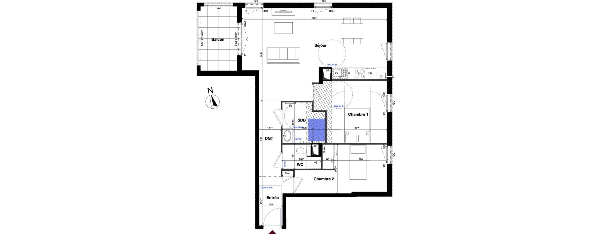 Appartement T3 de 72,34 m2 &agrave; Lyon Lacassagne (3eme)