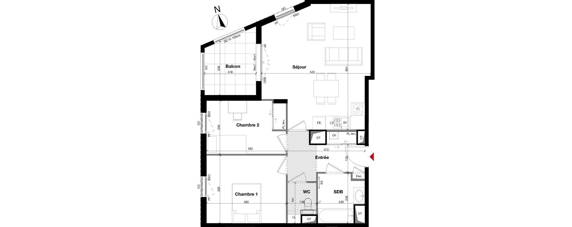 Appartement T3 de 63,97 m2 &agrave; Lyon Lacassagne (3eme)