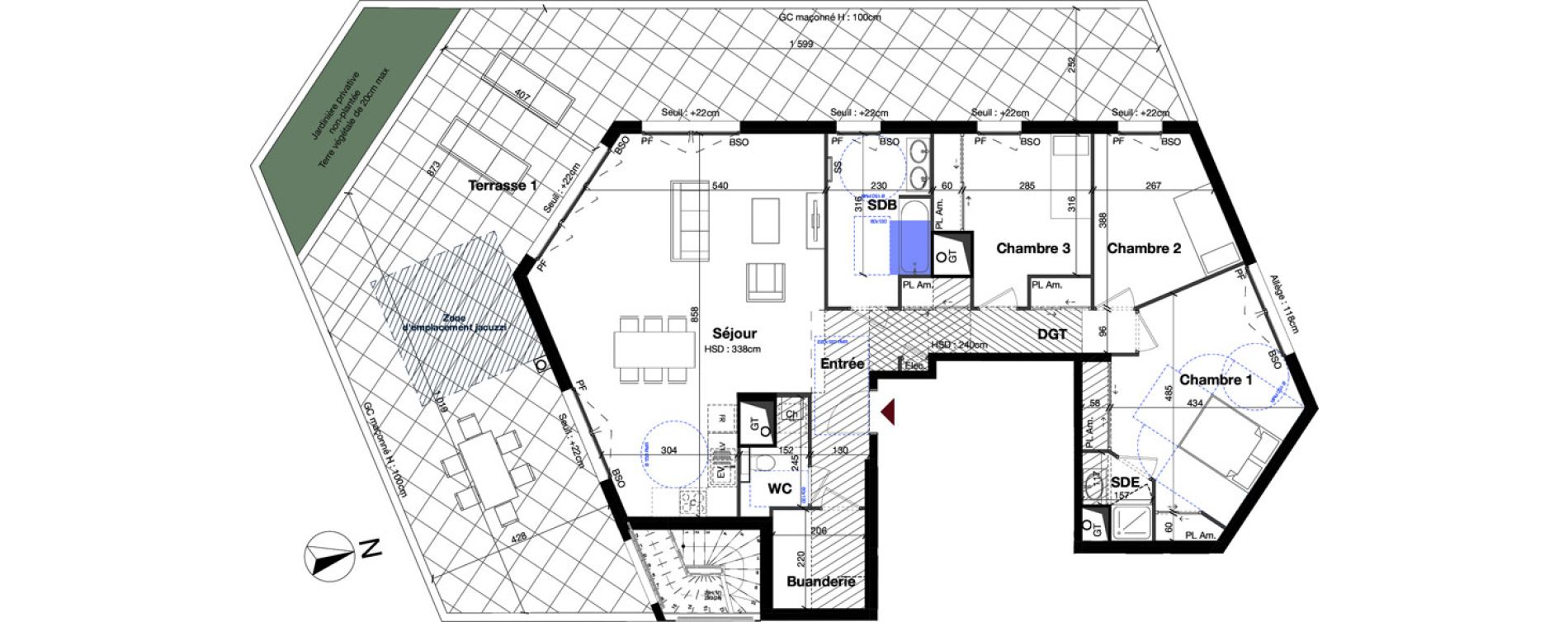 Appartement T4 de 113,71 m2 &agrave; Lyon Lacassagne (3eme)