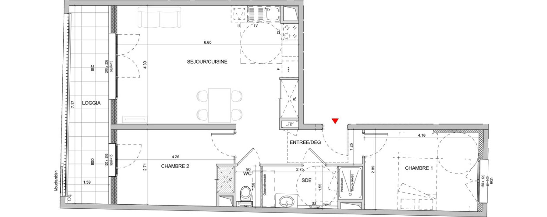Appartement T3 de 63,75 m2 &agrave; Lyon Yves farges (7eme)