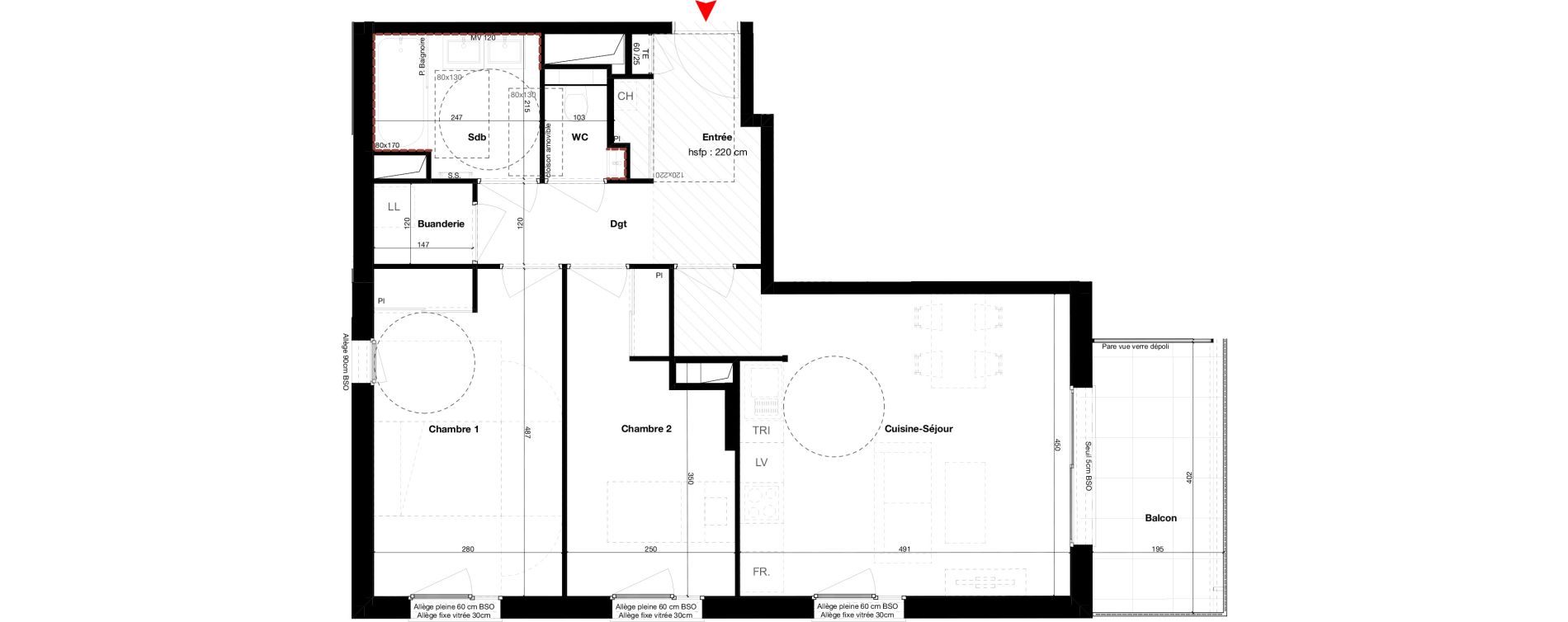 Appartement T3 de 64,33 m2 &agrave; Lyon Petite guille (8eme)