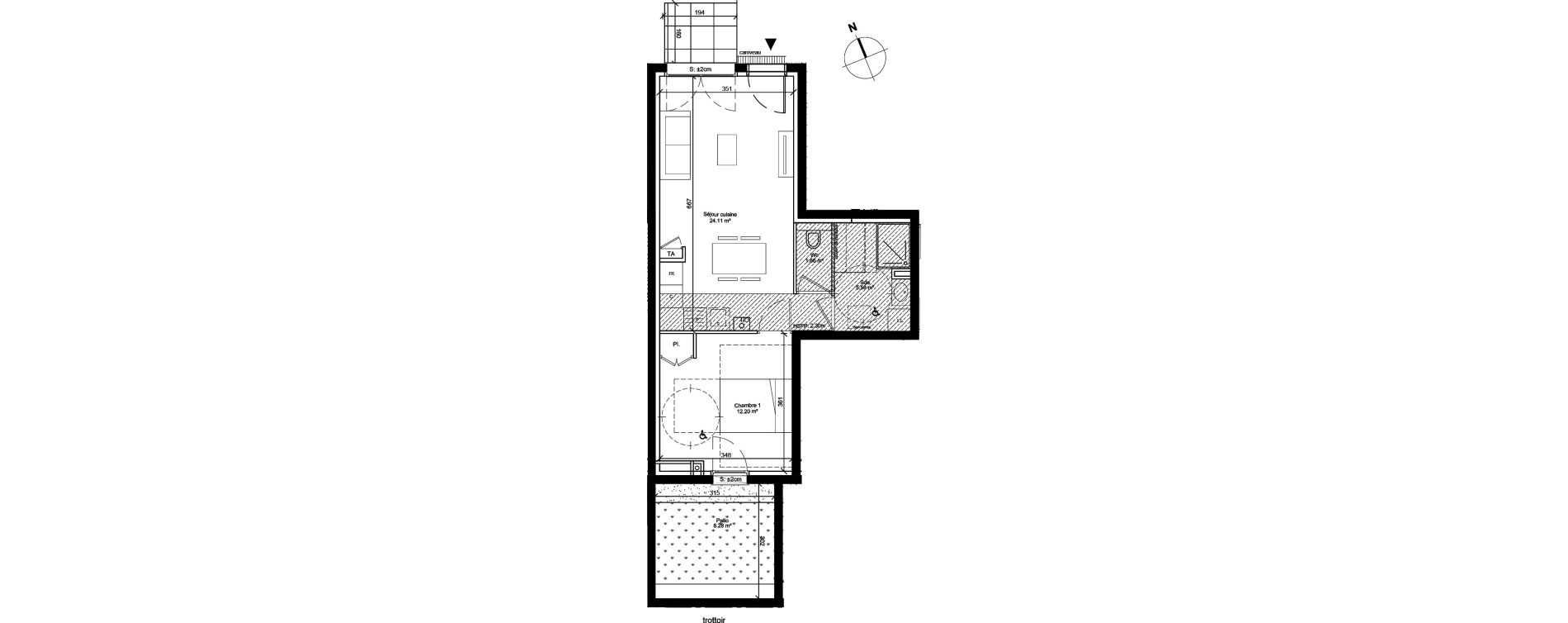 Appartement T2 de 43,55 m2 &agrave; Lyon Saint-just (9eme)