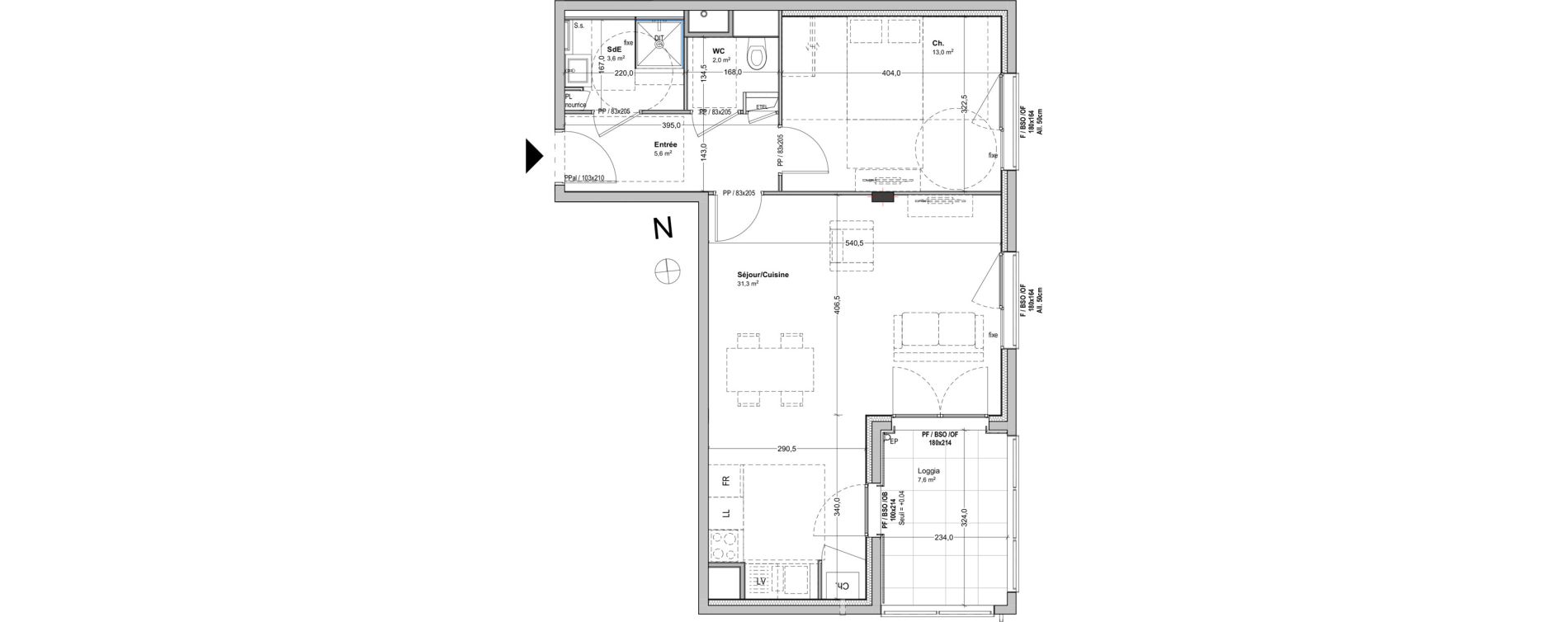 Appartement T2 de 55,50 m2 &agrave; Lyon Feuillat (3eme)