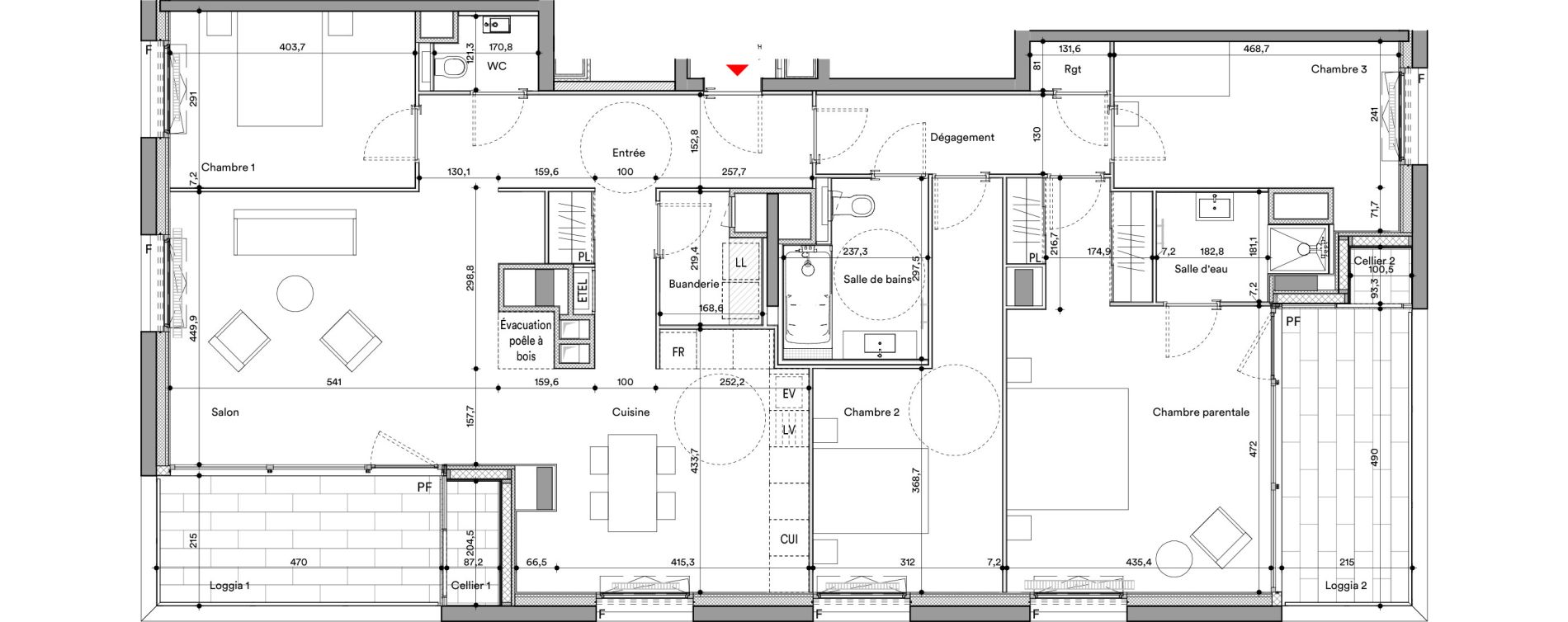 Appartement T5 de 145,90 m2 &agrave; Lyon La confluence (2eme)