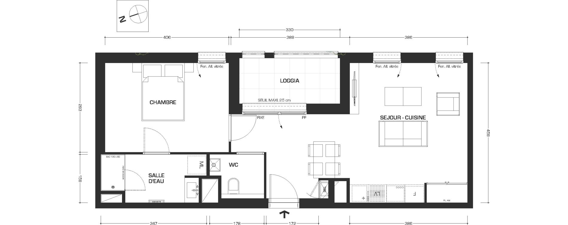 Appartement T2 de 45,16 m2 &agrave; Lyon Feuillat (3eme)