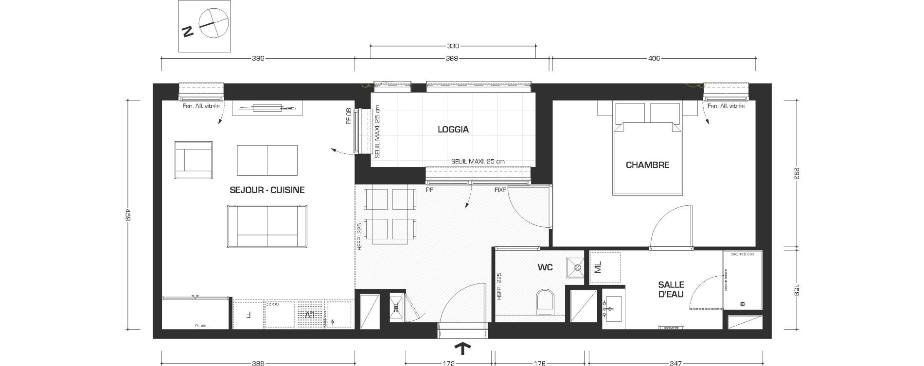 Appartement T2 de 45,16 m2 &agrave; Lyon Feuillat (3eme)