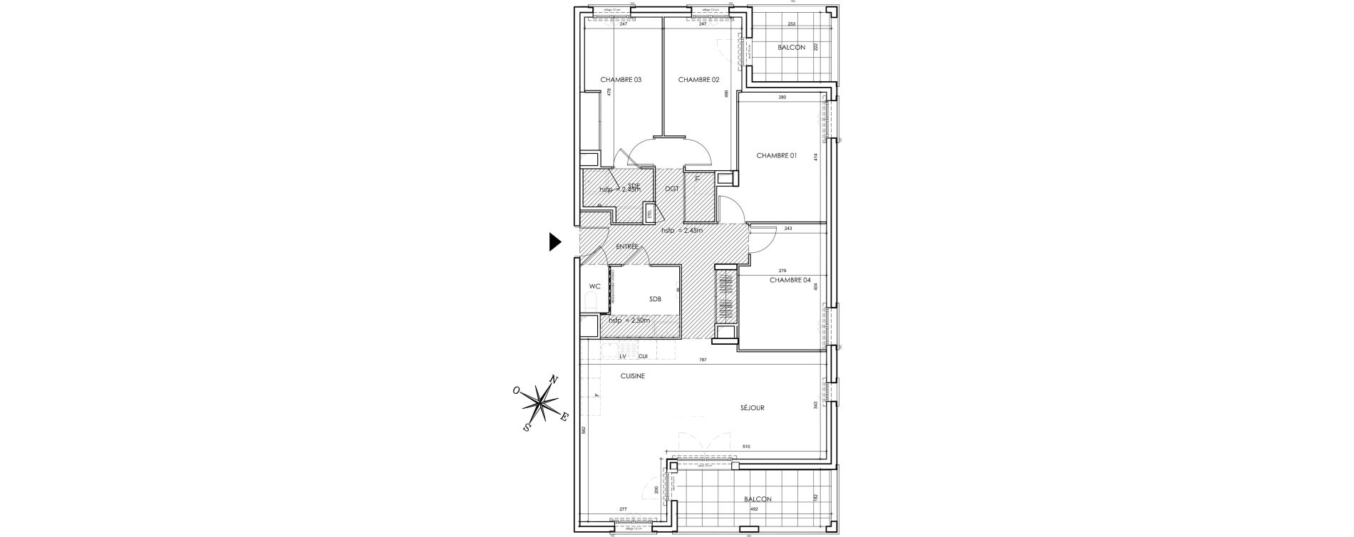 Appartement T5 de 104,92 m2 &agrave; Lyon Grand trou (8eme)