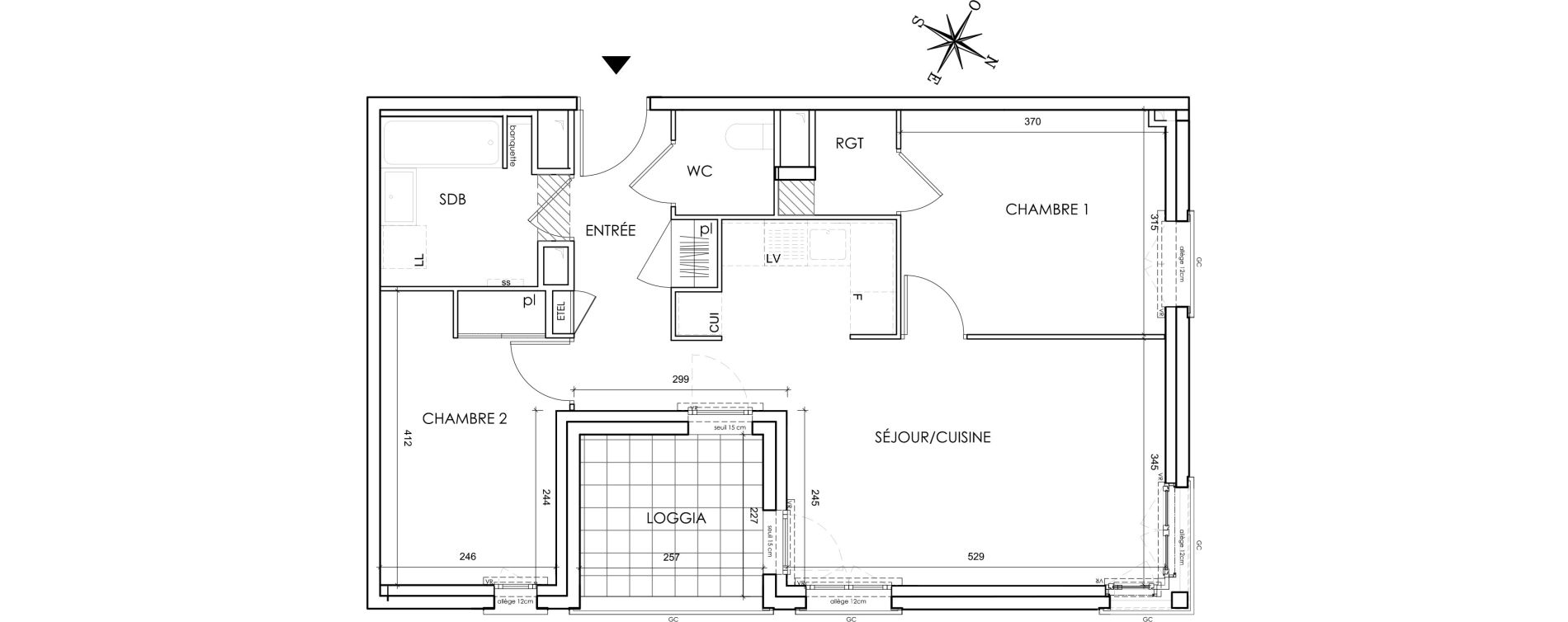 Appartement T3 de 62,07 m2 &agrave; Lyon Grand trou (8eme)