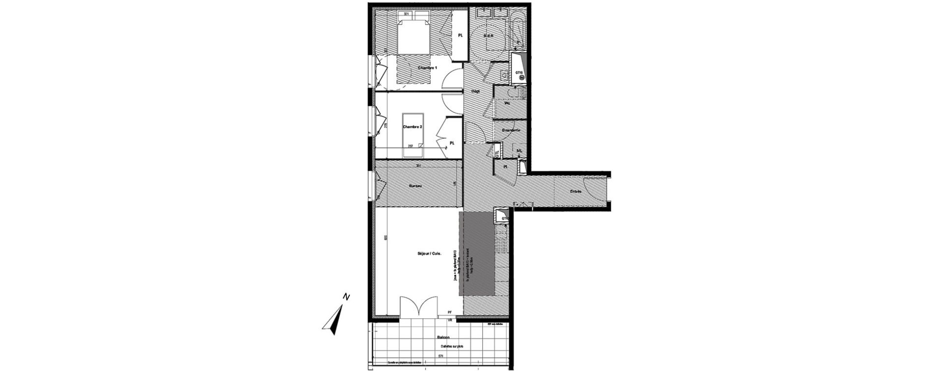 Appartement T4 de 78,76 m2 &agrave; Lyon La croix-rousse (1er/4eme)