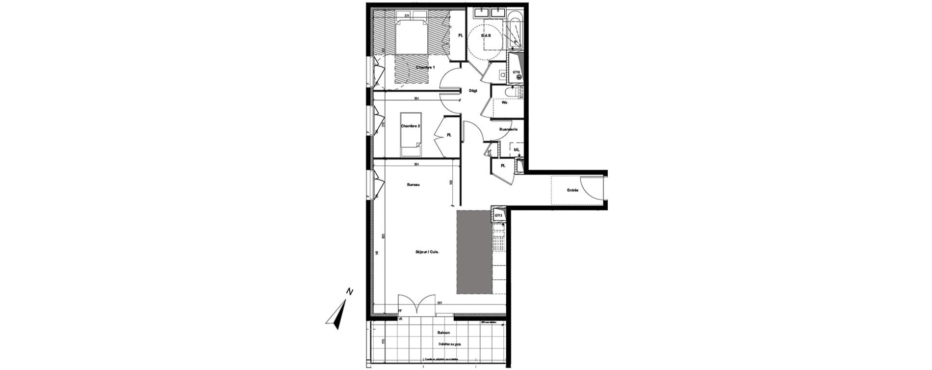 Appartement T4 de 78,76 m2 &agrave; Lyon La croix-rousse (1er/4eme)
