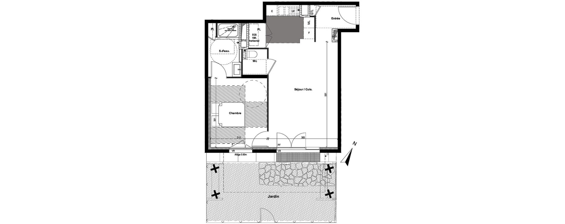 Appartement T2 de 51,37 m2 &agrave; Lyon La croix-rousse (1er/4eme)