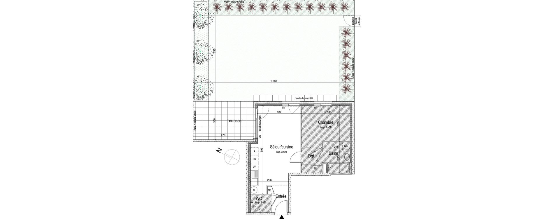 Appartement T2 de 48,18 m2 &agrave; Lyon Grand trou (8eme)